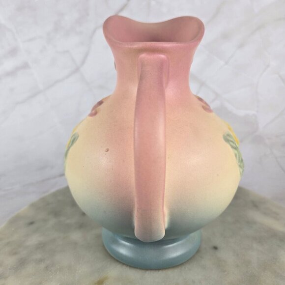 Vintage Hull Pottery Magnolia Matte Ewer Pink Yellow Blue Green Collectible - Picture 7 of 15